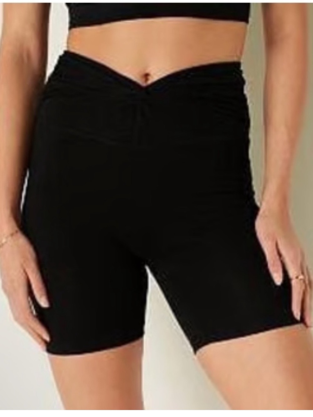 PINK Twist Knot High Waist 6” Bike Short Black